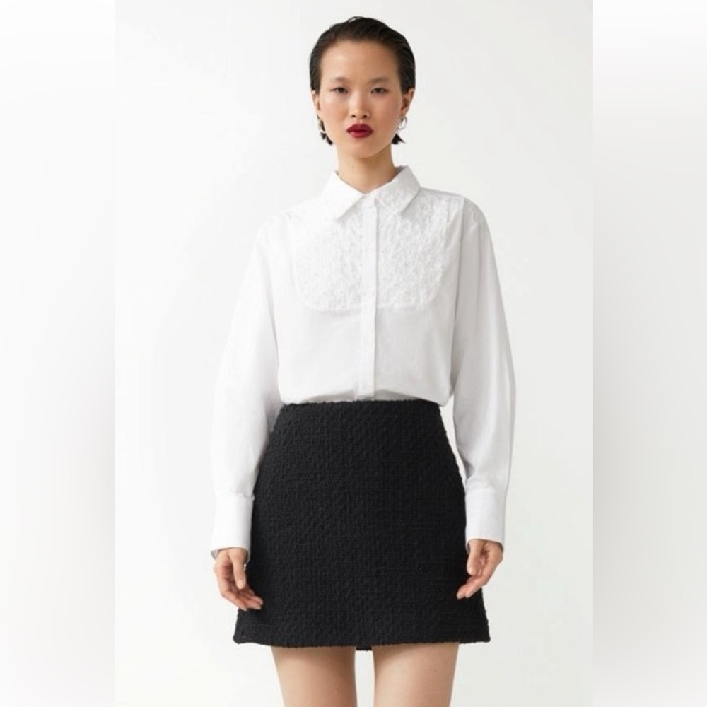 & Other Stories Pearl Embellished White Shirt